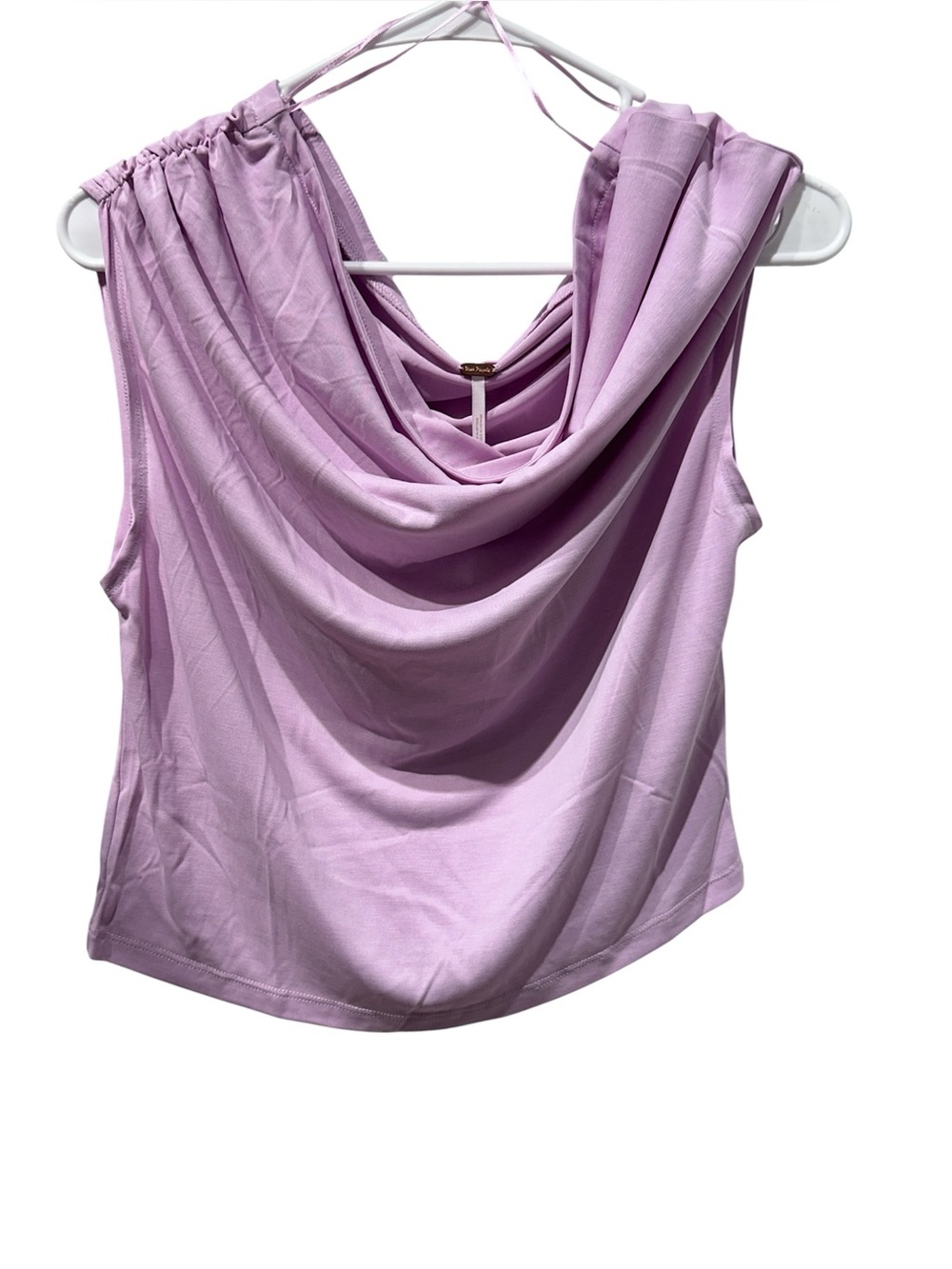 NWT Free People Blake Off-The-Shoulder Draped Top in Blush Lilac